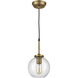 Mountain Creek 1 Light 7 inch Aged Brass Mini Pendant Ceiling Light