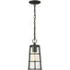 Helix 1 Light 6 inch Black Outdoor Chain Mount Ceiling Fixture