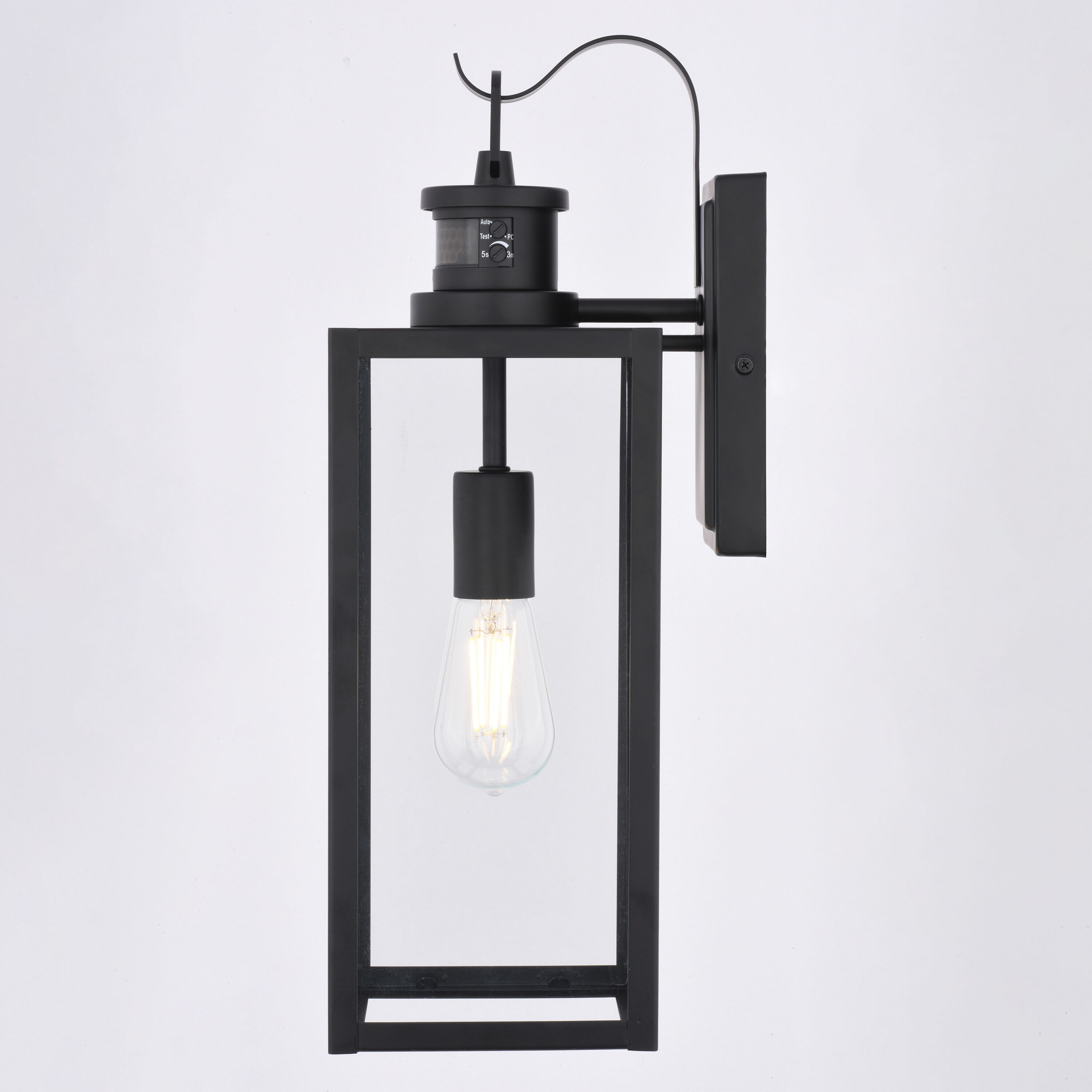 Clinton 1 Light 18.25 inch Matte Black Outdoor Motion Sensor Wall Light