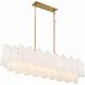 Addis 14 Light 51.75 inch Aged Brass Linear Chandelier Ceiling Light in Tronchi Glass White