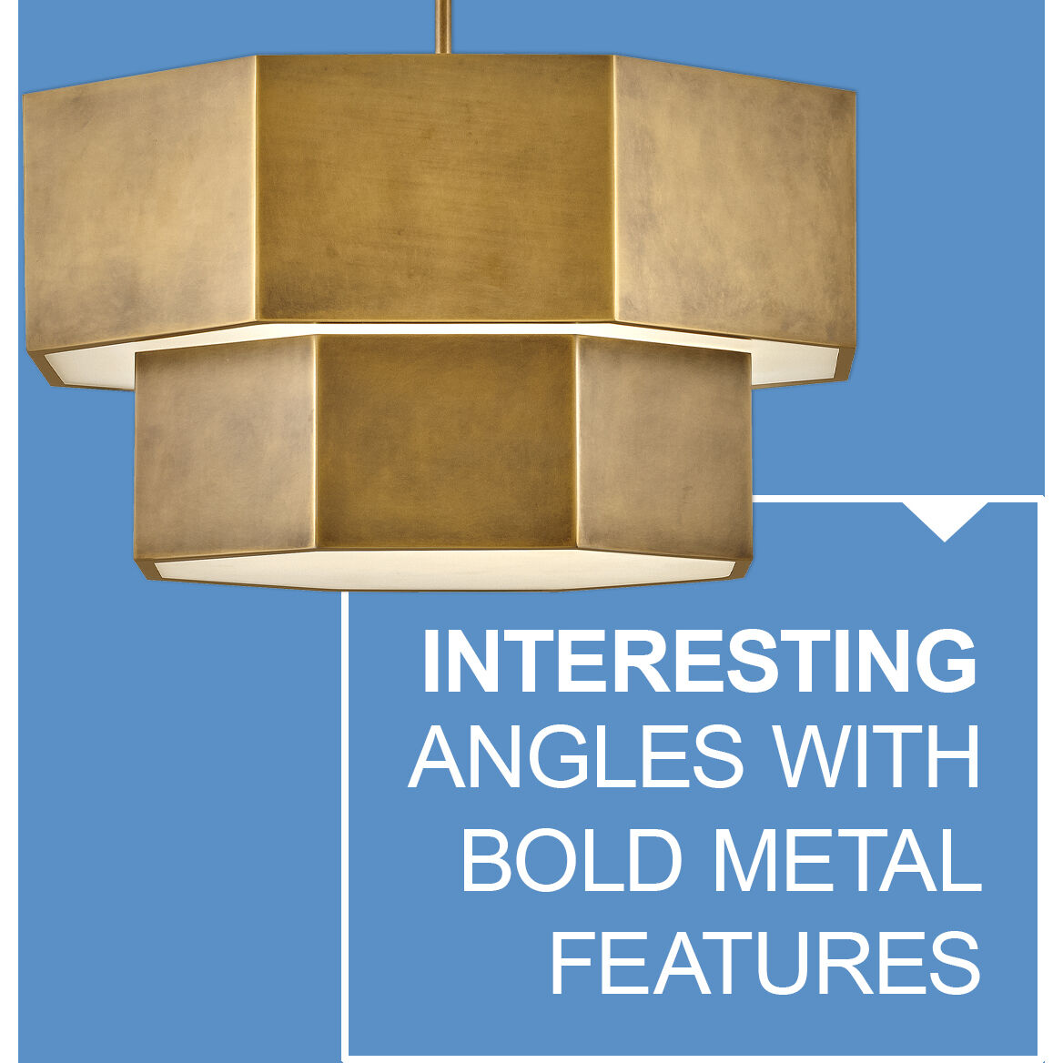 Facet 5 Light 16.5 inch Heritage Brass Pendant Ceiling Light