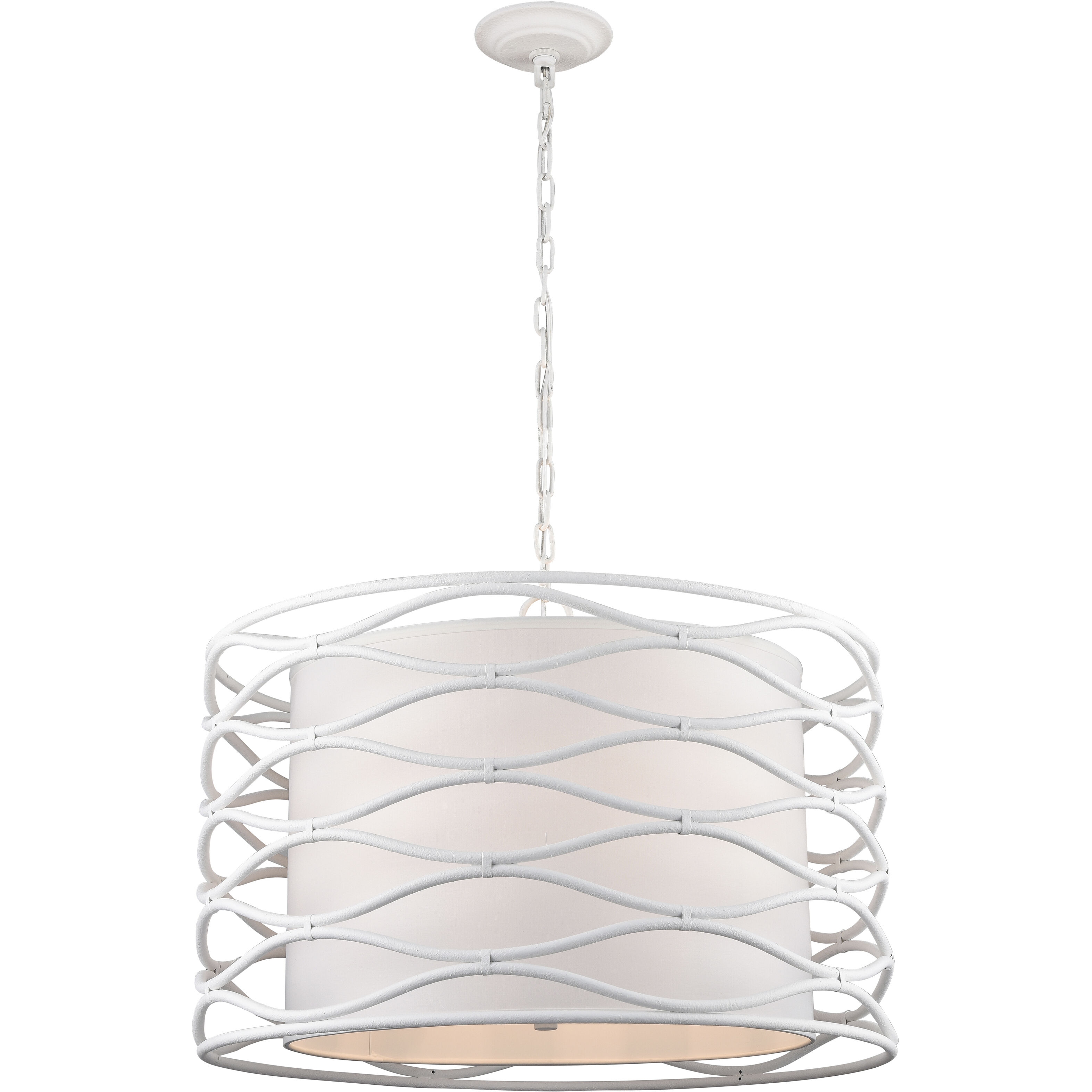 Hillcrest 4 Light 24 inch Dry White Chandelier Ceiling Light