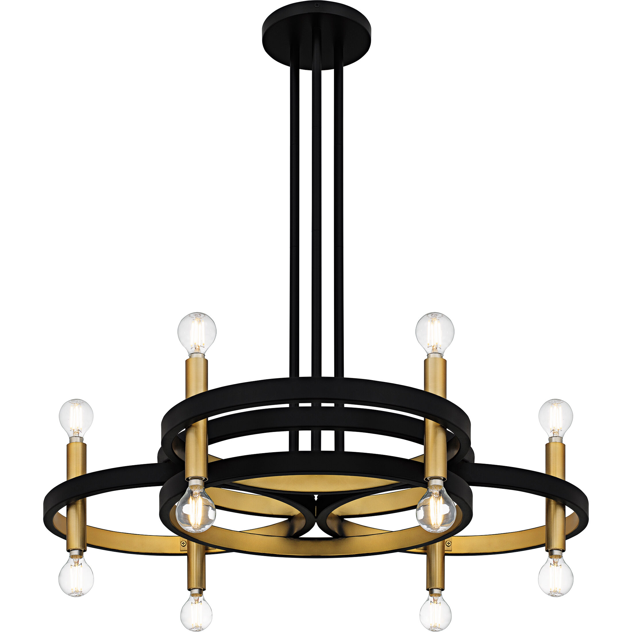 Winsland 12 Light 30 inch Matte Black Chandelier Ceiling Light