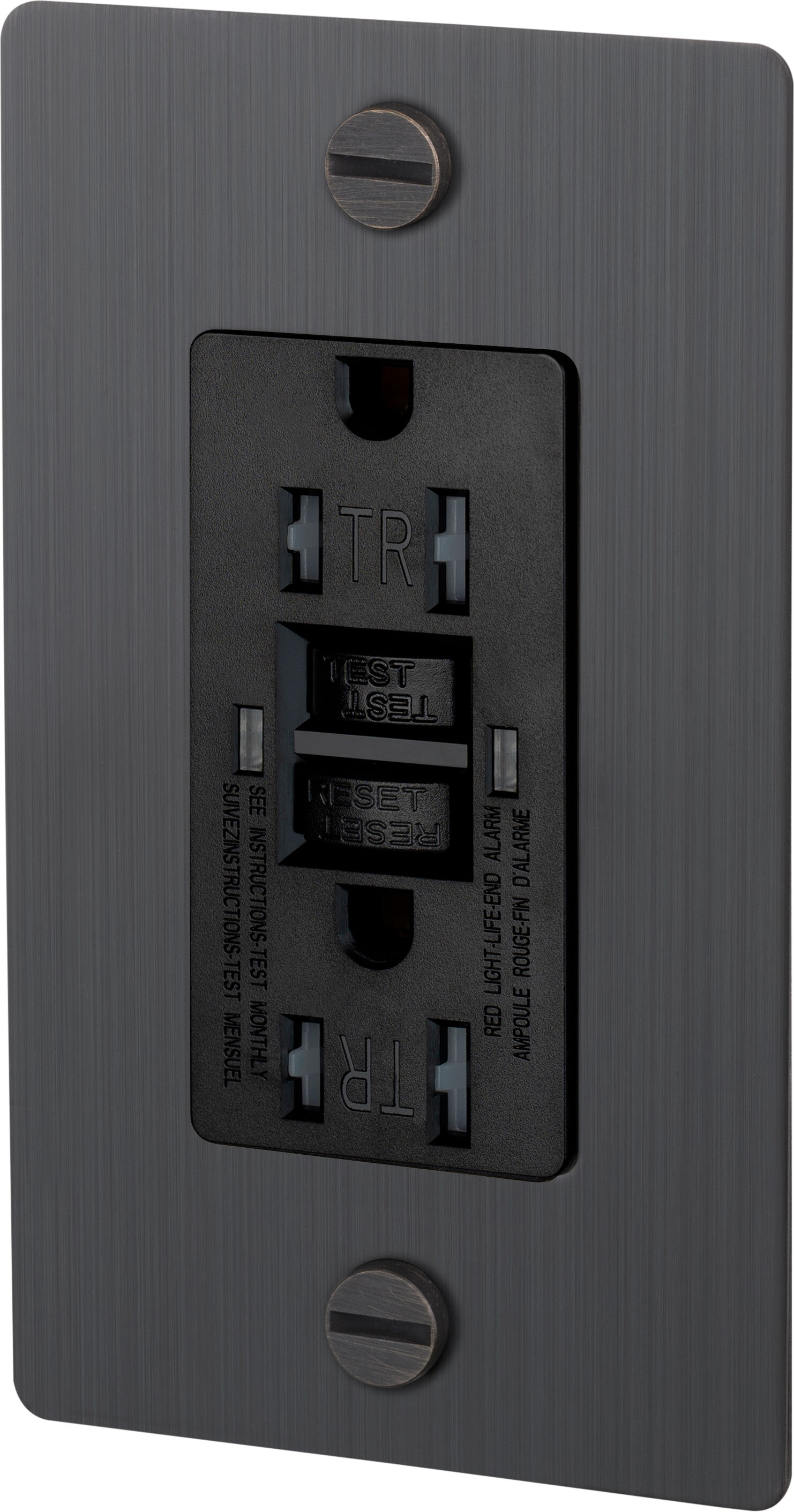 1G Duplex 125 Smoked Bronze Outlet, GFCI