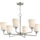 Hudson 6 Light 30 inch Satin Nickel Single-Tier Chandelier Ceiling Light in Satin White
