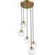 Mid-Century Modern 5 Light 16 inch Natural Brass Chandelier Ceiling Light