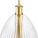 Transitional 1 Light 14 inch Natural Brass Pendant Ceiling Light