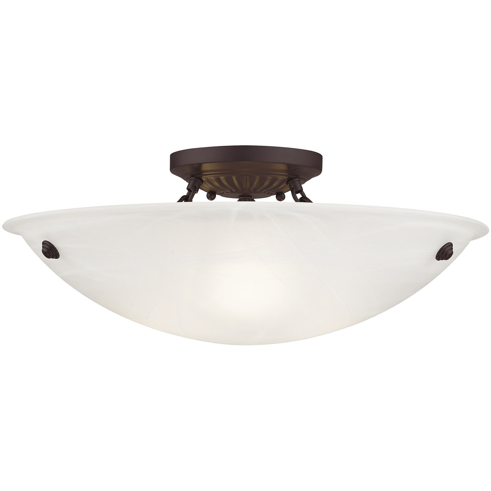 Oasis 3 Light 20 inch Bronze Semi-Flush Mount Ceiling Light