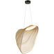 Eco Collection - Madera Family 23.75 inch Matte Black Pendant Ceiling Light in Natural Wood, EVOLV