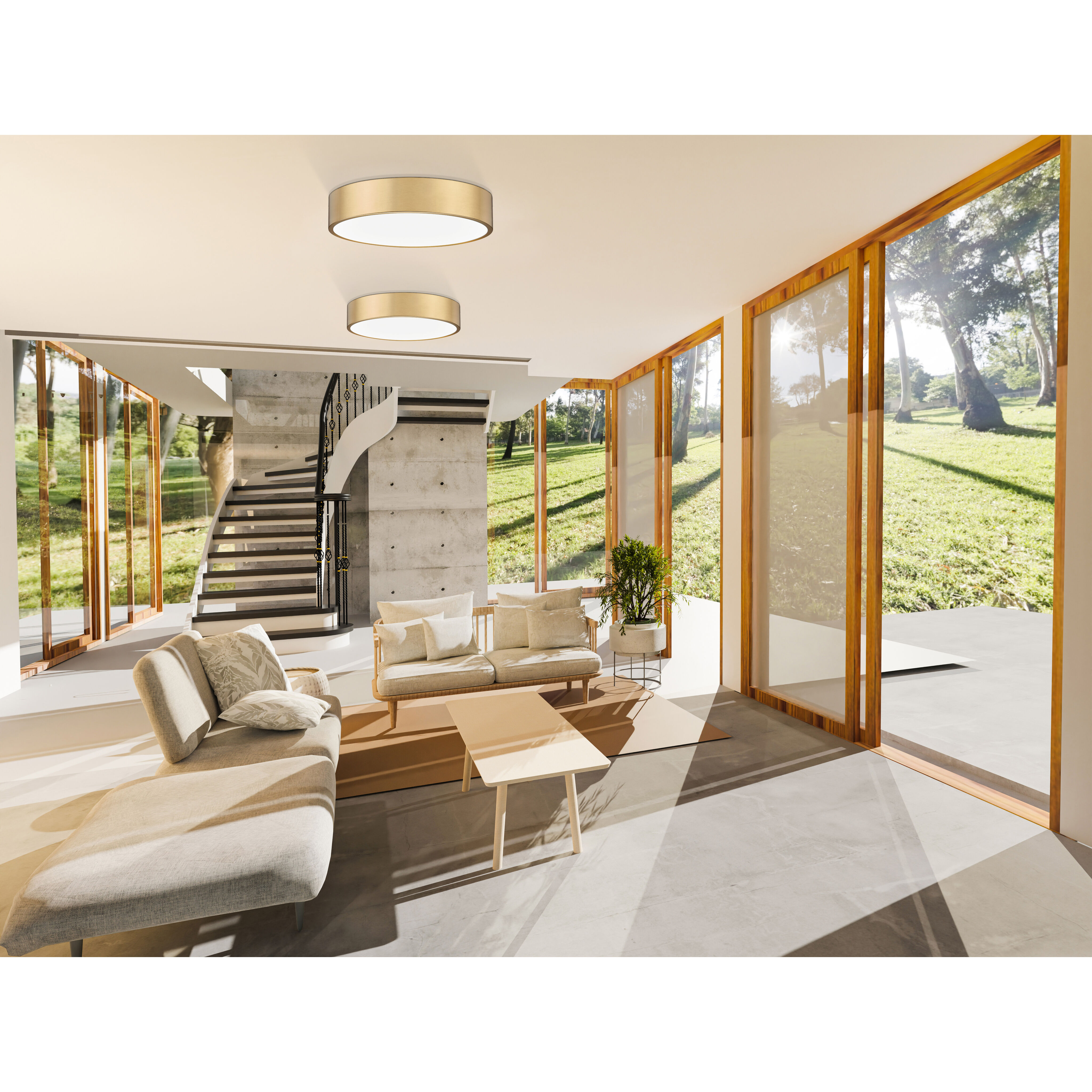 Coronado LED 20 inch Modern Gold Flush Mount Ceiling Light