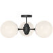 Alora Mood Nouveau 3 Light 25.88 inch Matte Black Semi-Flush Mount Ceiling Light