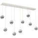 Cabochon Linear Multi-Pendant Ceiling Light in 3000K LED, Smoke, Salt White with White Marble