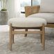 Acrobat Off White Glazed Natural Oak and Off-White Fabric Bench