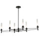 Truss 6 Light 49.5 inch Black Linear Chandelier Ceiling Light
