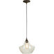 Jeremiah 1 Light 11 inch Aged Bronze Mini Pendant Ceiling Light