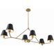 Xavier 6 Light 46 inch Vibrant Gold Linear Chandelier Ceiling Light