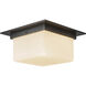 Mineral 2 Light 11.13 inch Urban Bronze and Matte Opal Glass Flush Mount Ceiling Light in Opal Glass Shade