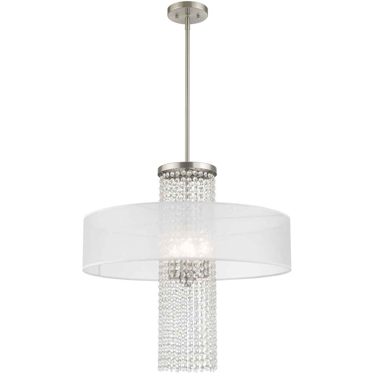 Bella Vista 4 Light 24 inch Brushed Nickel Pendant Chandelier Ceiling Light