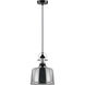 Gilwell 1 Light 9.17 inch Matte Black and Chrome Pendant Ceiling Light