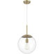 Gaze 1 Light 12 inch Satin Brass Pendant Ceiling Light