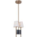 Parker 2 Light 6 inch Fired Steel/Satin Brass Pendant Ceiling Light