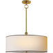Thomas O'Brien Reed 2 Light 22 inch Hand-Rubbed Antique Brass Hanging Shade Ceiling Light in Natural Paper with Black Trim