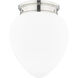 Gideon 1 Light 12.5 inch Polished Nickel Flush Mount Ceiling Light