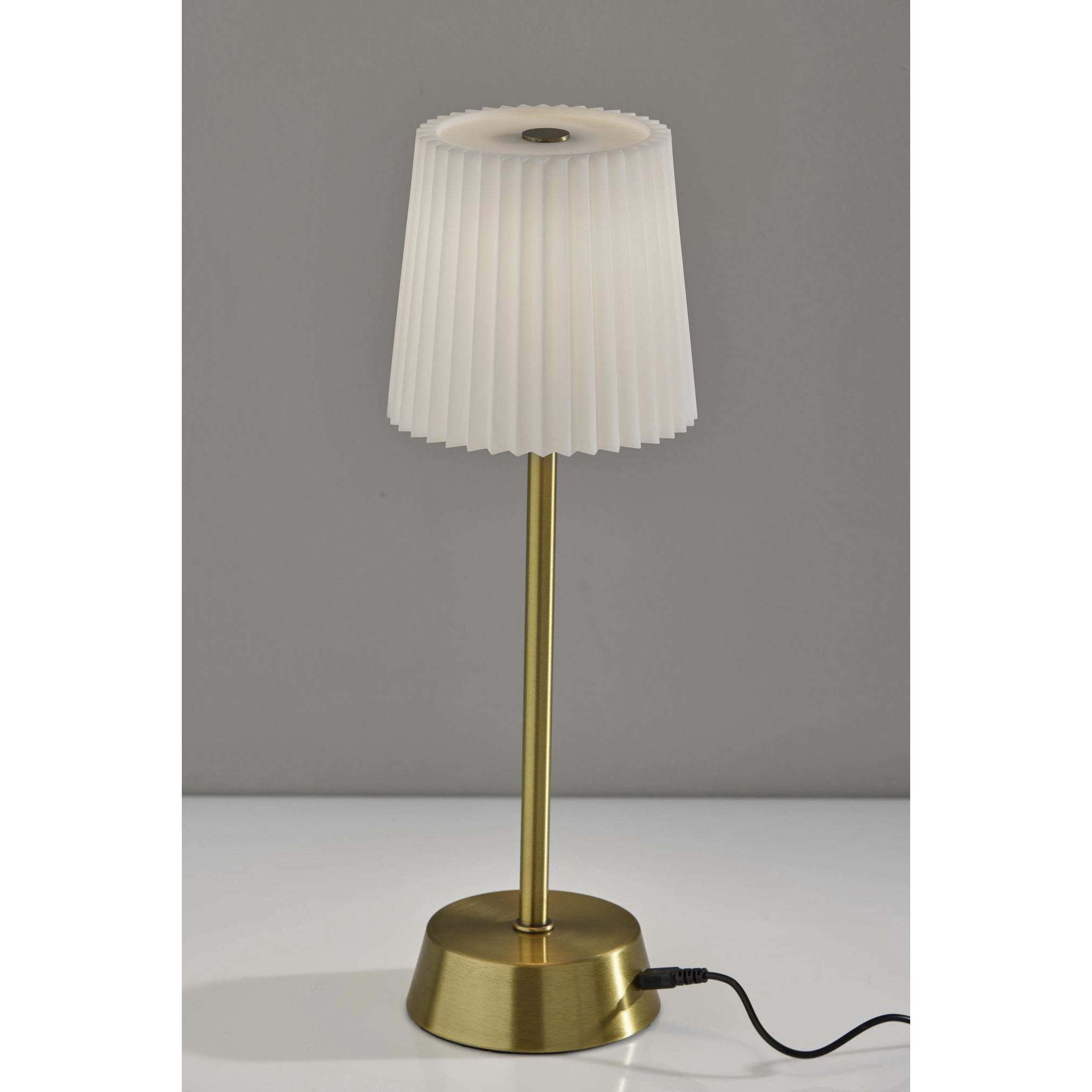 Bobby 14 inch 1.50 watt Antique Brass LED Cordless Table Lamp Portable Light