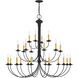 Heritage 24 Light 42 inch Black Chandelier Ceiling Light