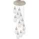 Malone 12 Light 25.25 inch Brushed Satin Nickel Multi Pendant Ceiling Light in Striped Clear Glass
