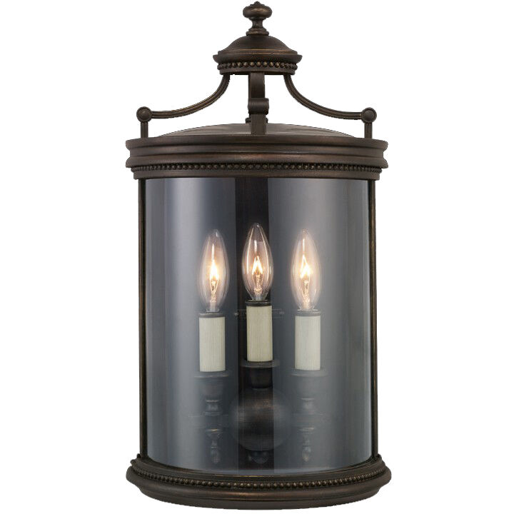 Louvre 3 Light 20 inch Bronze Outdoor Sconce