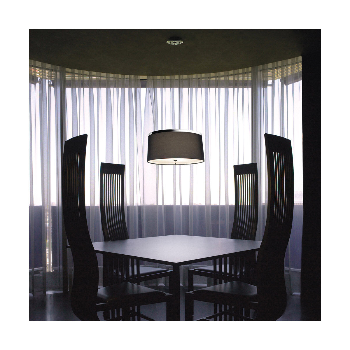 Leila 6 Light Aluminum With Chrome Accent Pendant Ceiling Light