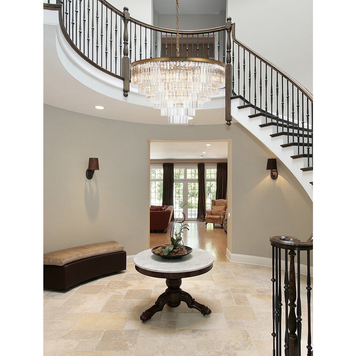 Sydney 33 Light 44 inch Satin Gold Chandelier Ceiling Light in Clear