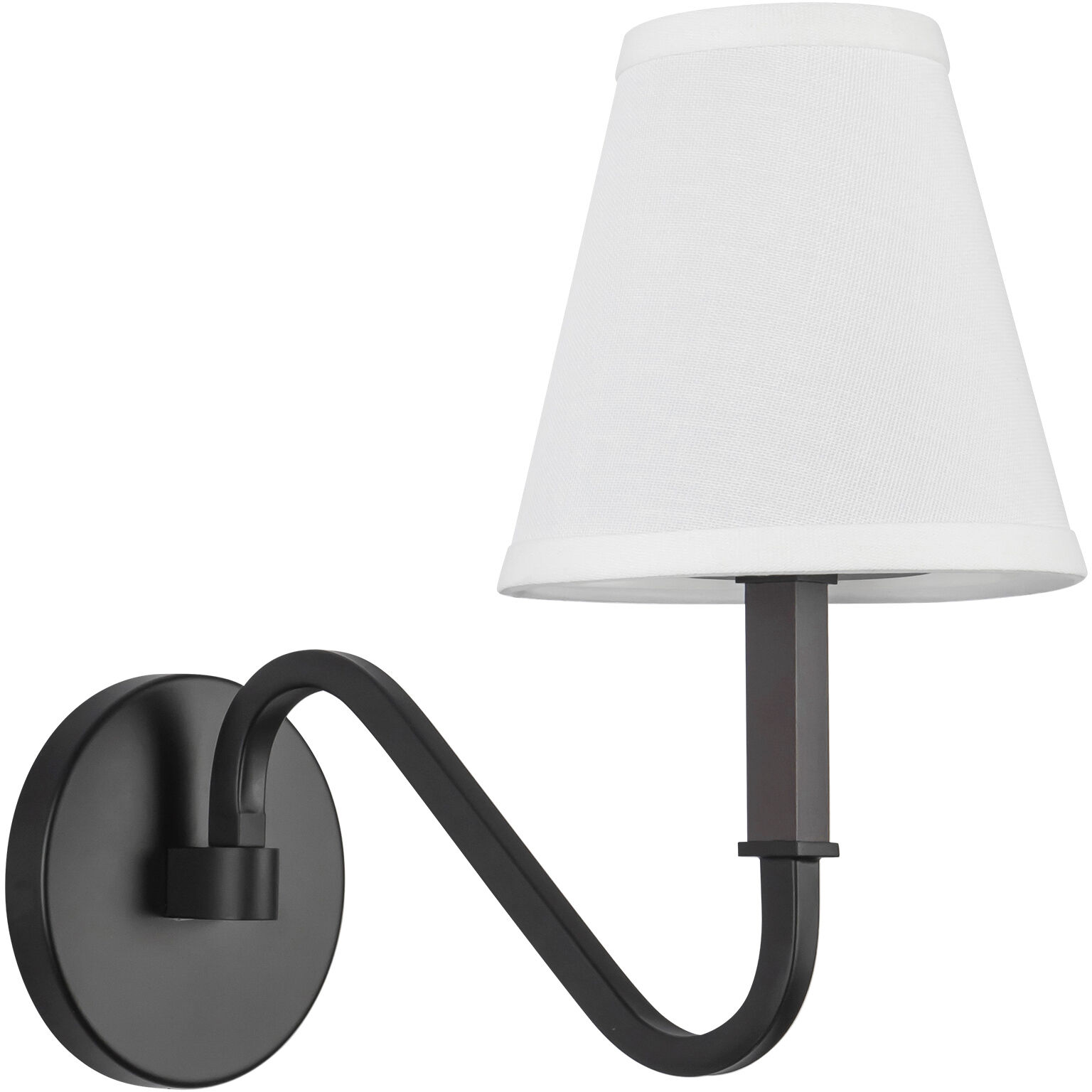 Alora Mood Sloan 1 Light 6 inch Matte Black and White Linen Wall Sconce Wall Light
