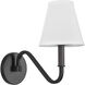 Alora Mood Sloan 1 Light 6 inch Matte Black and White Linen Wall Sconce Wall Light