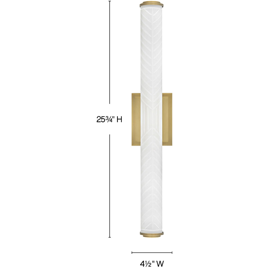Lisa McDennon Devon LED 25.75 inch Lacquered Brass Bath Light Wall Light in Etched Opal, 40W, 2900K, Linear, Sconce