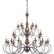 Auburn 24 Light 48 inch Rustic Black Foyer Chandelier Ceiling Light