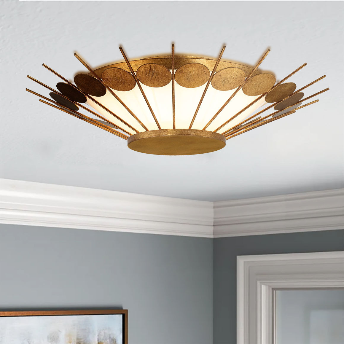Capieso LED 20 inch Elara Gold Flush Mount Ceiling Light