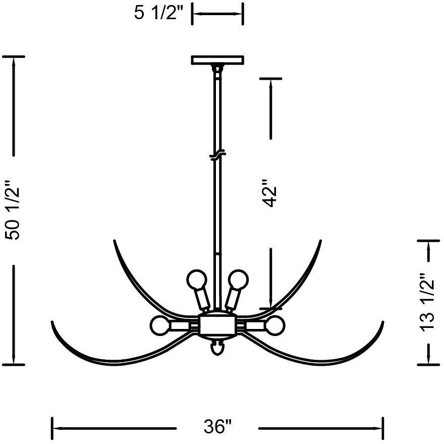 Fern 14 Light 36 inch Modern Gold Chandelier Ceiling Light