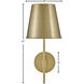 Blake LED 8 inch Lacquered Brass Sconce Wall Light