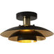 Rancho Mirage 1 Light 12 inch Matte Black and Weathered Brass Flush Mount Ceiling Light