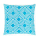 Miranda 18 X 18 inch Bright Blue and White Throw Pillow