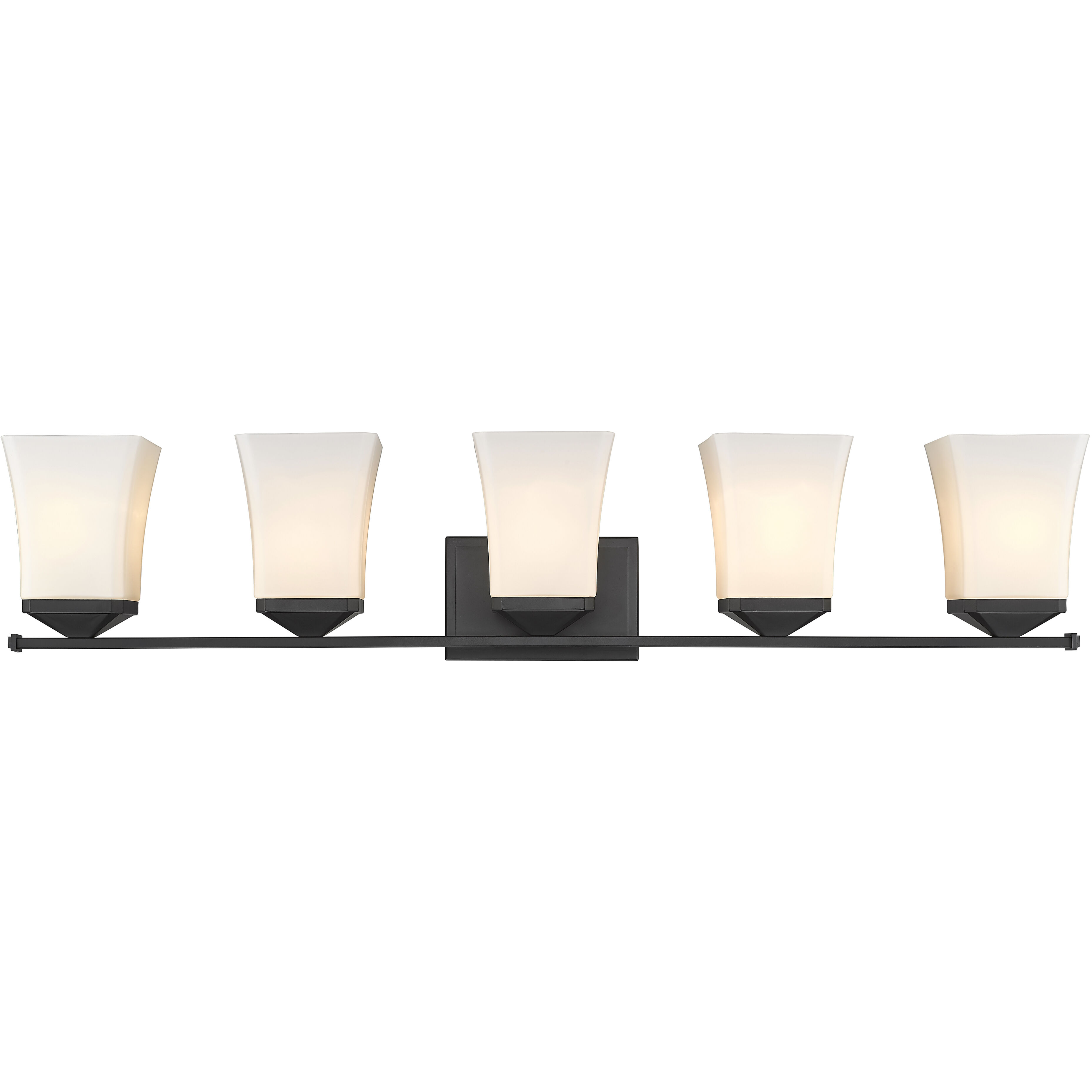 Darcy 5 Light 38 inch Matte Black Vanity Wall Light