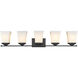 Darcy 5 Light 38 inch Matte Black Vanity Wall Light