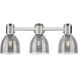 Lawton Bell 3 Light 24 inch Satin Nickel Bath Vanity Light Wall Light in Light Smoke Glass