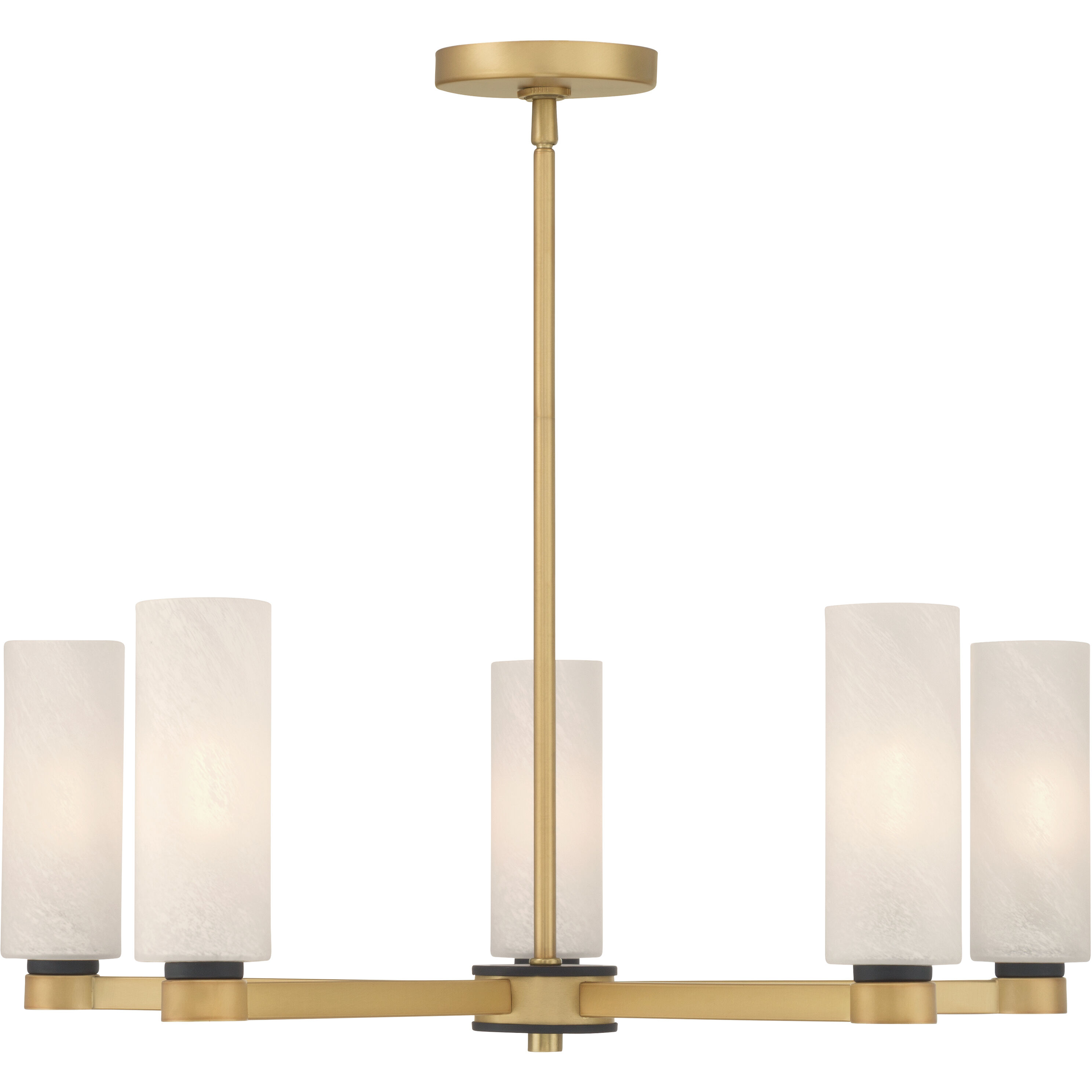 Wexmere 5 Light 26 inch Legacy Brass and Dark Matte Black Chandelier Ceiling Light
