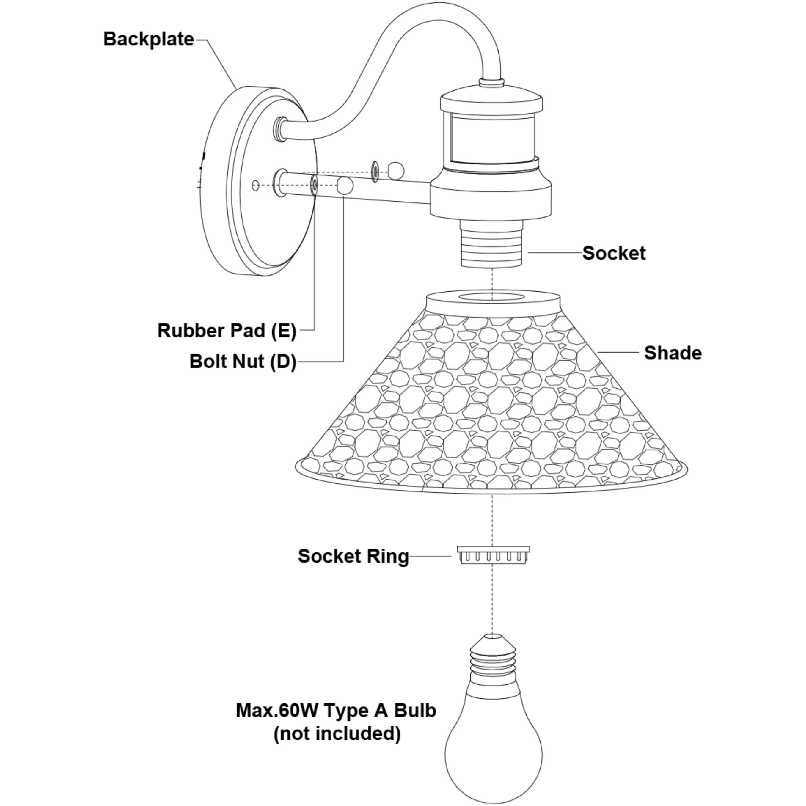 Outland Aged Iron and Light Gold Outdoor Motion Sensor