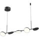Novel LED 37 inch Black Linear Pendant Ceiling Light