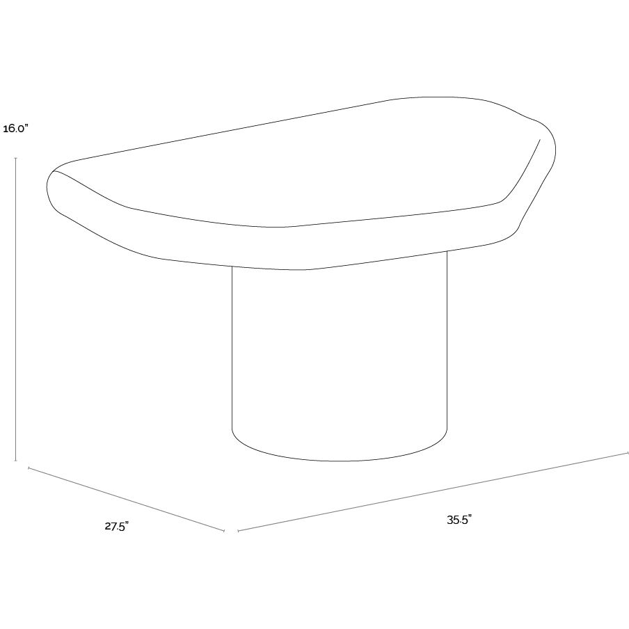 Detti 35.5 X 27.5 inch Matte Black Outdoor Coffee Table