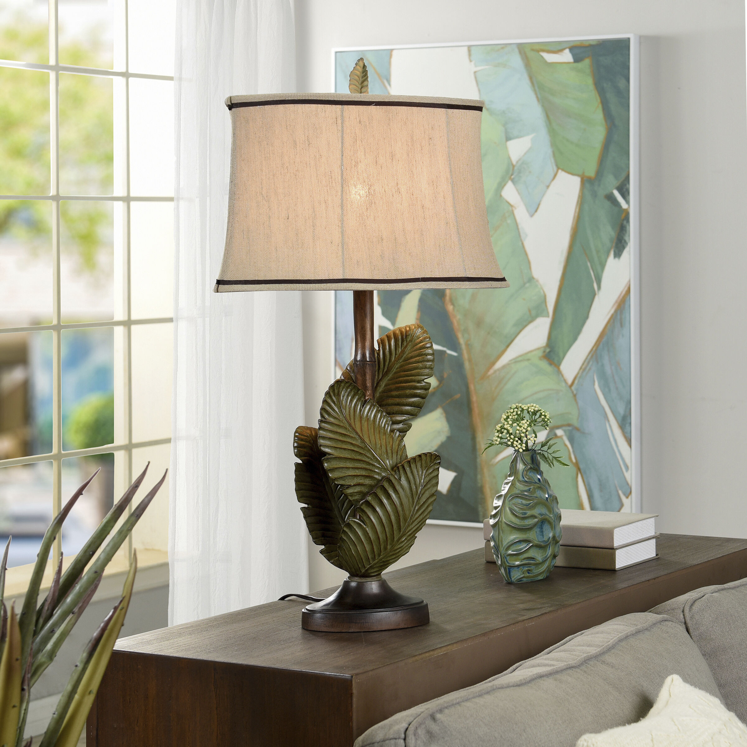Signature 34 inch 100 watt Wentworth Bronze and Gray Table Lamp Portable Light